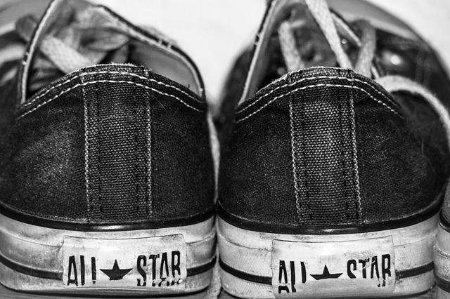 All Star Chucks in black and white