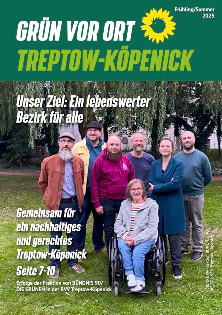 Titelseite: Grün vor Ort Treptow-Köpenick (Ausgabe Frühling/Sommer 2025)
