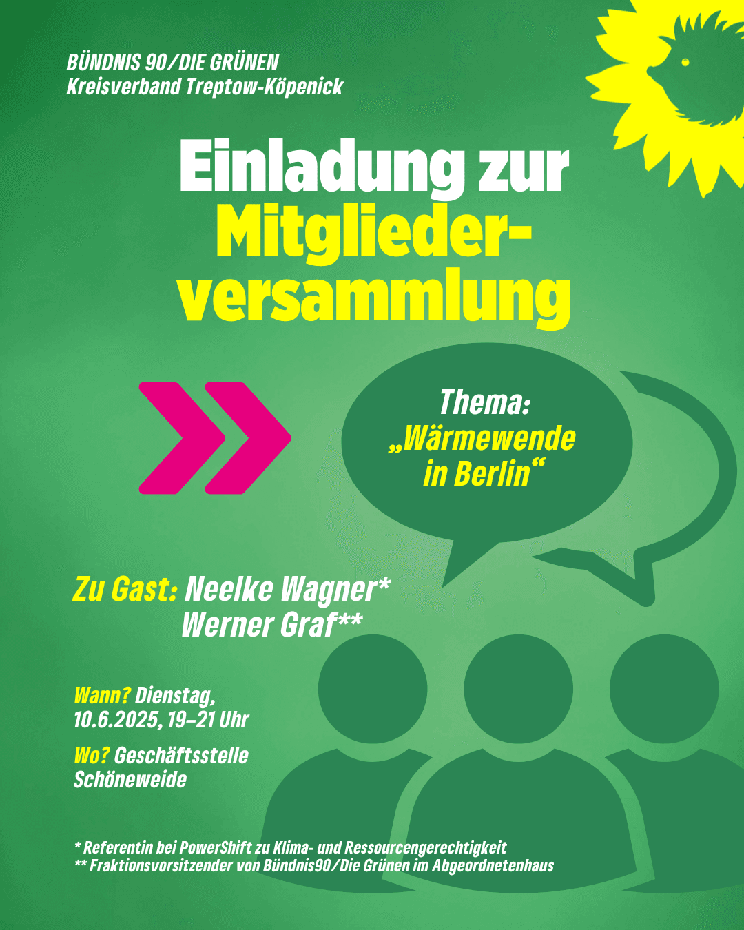 Einladung zur Mitgliederversammlung am 10.6.2025 zum Thema "Wärmewende in Berlin"
