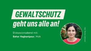 „Gewaltschutz geht uns alle an!“ – Diskussionsabend mit Bahar Haghanipour, MdA
